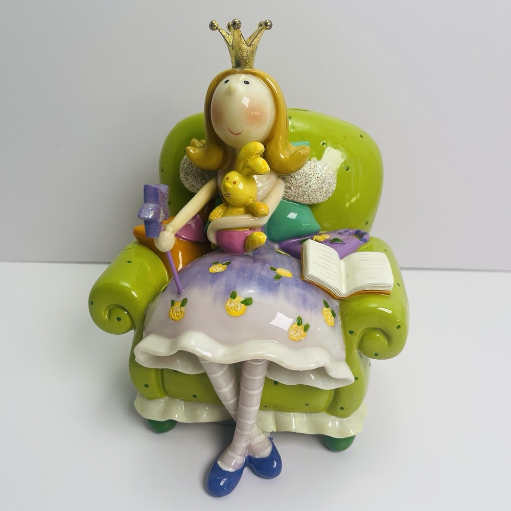 Fairy Princess with Star Wand Bunny Pink and Green Coin Bank Koolitz Blowfish